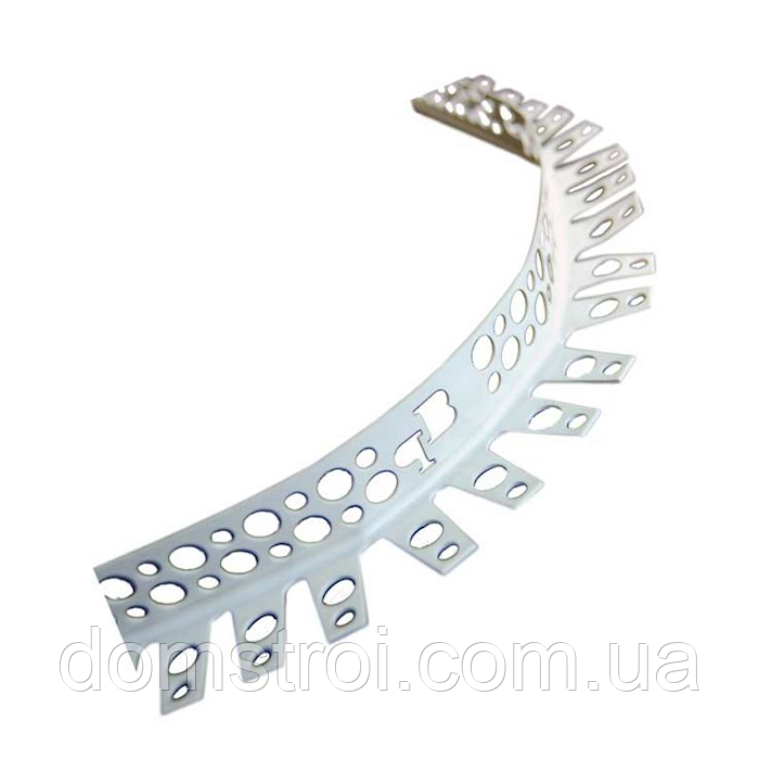 Куточок арочний ПВХ перфорований під штукатурку 20х20 мм (3 м)