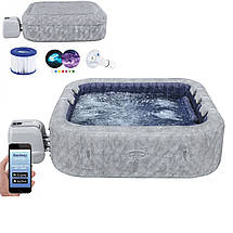 Басейн джакузі надувний Bestway 6001Q San Francisco 230x230 см, 7 місць, гідромасажний Спа для вулиці, Wi-Fi, фото 2