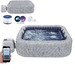 Надувний джакузі Bestway 6001Q San Francisco 230x230 см, 7 місць, гідромасаж, аеромасаж, підсвітка, Wi-Fi
