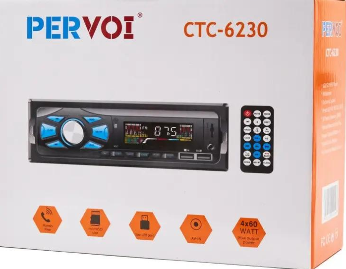 Автомагнитола PERVOI CTC- 6230 CAR MP3 PLAYER c Bluetooth с пультом, Автомагнитолы - фото 1 - id-p2609034750