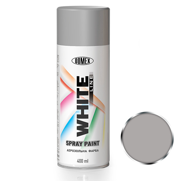 Аерозольний балон, DOMEX WHITE LINE, сіра RAL7011, 400 мл, фото 1