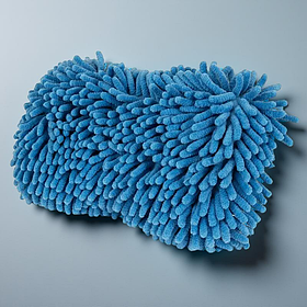 Двостороння губка для миття з синельної мікрофібри Ultimate, синя
