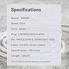 ⇒ KBEAR Glint (2Pin 0.78 / Jack 3.5) - двожильний посріблений кабель для з'вязку IEM's навушників, фото 10
