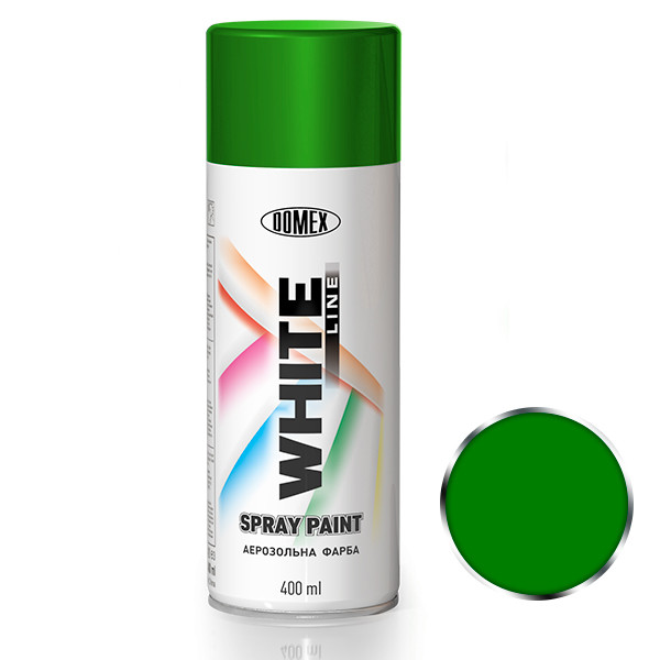 Аерозольний балон, DOMEX WHITE LINE, темно-зелена RAL6005, 400 мл, фото 1