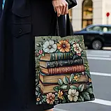 Велика сумка-шопер з квітковим узором, розмір 40/35 см, фото 2