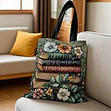 Велика сумка-шопер з квітковим узором, розмір 40/35 см, фото 5