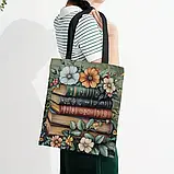 Велика сумка-шопер з квітковим узором, розмір 40/35 см, фото 6