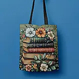 Велика сумка-шопер з квітковим узором, розмір 40/35 см, фото 4