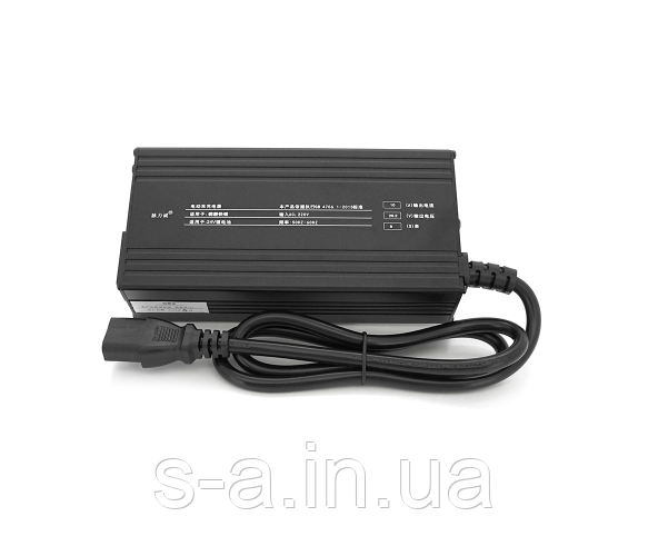 Зарядний пристрій для акумуляторів LiFePo4 24V(29,2V),8S,10A, штекерTriangle plug (T-tipe/C13/IEC) 135x90x50, фото 1