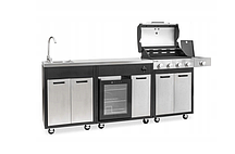 Газовий гриль Mirpol 3 кВт чавун  + шафка + холодильник+мийка 6643