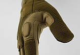Тактичні військові чоловічі рукавиці розміру L у пісочному кольорі — міцні армійські рукавиці для стрільби, полювання, спорту та, фото 4