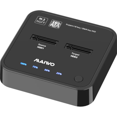 Док-станція для накопичувачів Maiwo 2*SATA M.2 SSD Key B/B+M USB 3.1 Gen1 Type-C (K3016SG1), фото 1