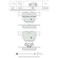 Колодки гальмівні задні БМВ 5 E60 (03-05), 3 E90 (05-) з датч.