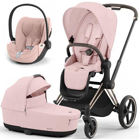 Cybex Priam 4.0 коляска 3 в 1 Peach Pink шасі Rosegold, фото 1