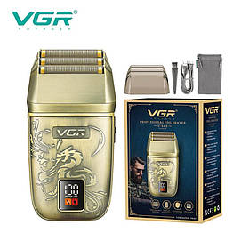Електробритва VGR V-349 шейвер, потрійне лезо, IPX6, LED Display