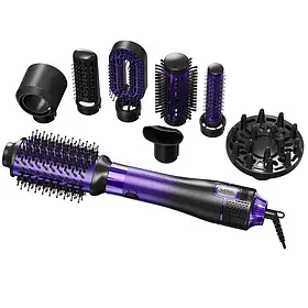 Фен-щітка стайлер VGR 8 в 1 V-488 PURPLE, 8 насадок, 4 режими