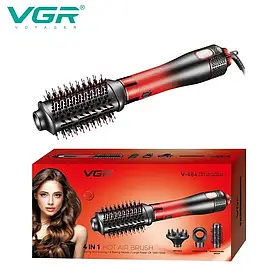 Фен-щітка стайлер VGR 4 в 1 V-484 RED, 4 насадки, 2 режими