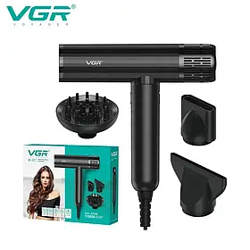 Фен професійний VGR V-427, 4 рівні обдування, 3 рівні температури, 11000 RPM, 3 насадки