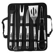 Набір для гриля та барбекю: 6 аксесуарів - Для любителів BBQ - з нержавіючої сталі з ножем 4 шампурами 2304