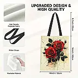 Велика сумка-шопер з квітковим узором, розмір 40/35 см, фото 2