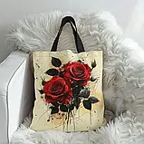 Велика сумка-шопер з квітковим узором, розмір 40/35 см, фото 3