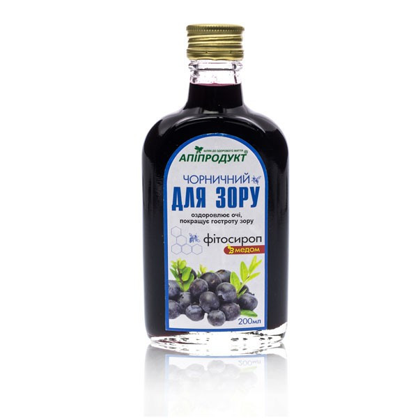 Фітосироп “Чорничний” для зору Апіпродукт, 200 мл