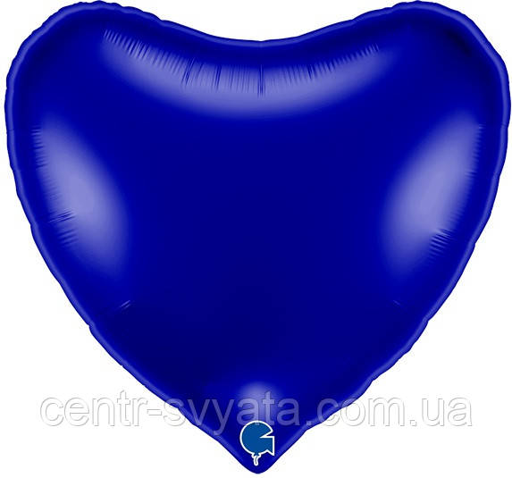 Фольгована кулька Grabo 36"(91 см) Серце Blue Capri | Темно-синє