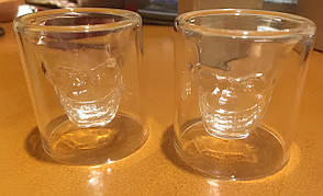 Набір рюмок RESTEQ з черепом усередині — 75 мл, 4 штуки, Оригінальні бокали для міцних напоїв з подвійними стінками та 3D-ефектом, фото 4