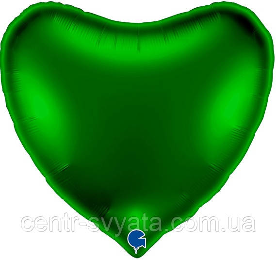 Фольгована кулька Grabo 36"(91 см) Серце Dark Green | Темно-зелене