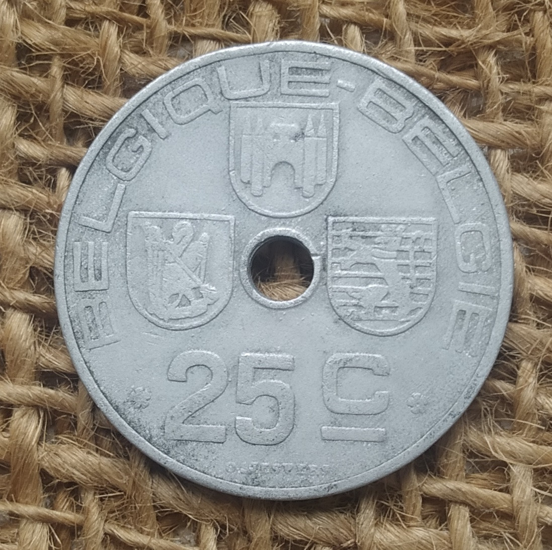 25 сантимiв 1942 року. Бельгiя