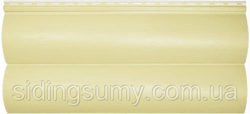 Сайдинг вініловий Альта-Профіль BlockHouse Slim двухпереломний 3660х230х1,1 мм кремовий, фото 1