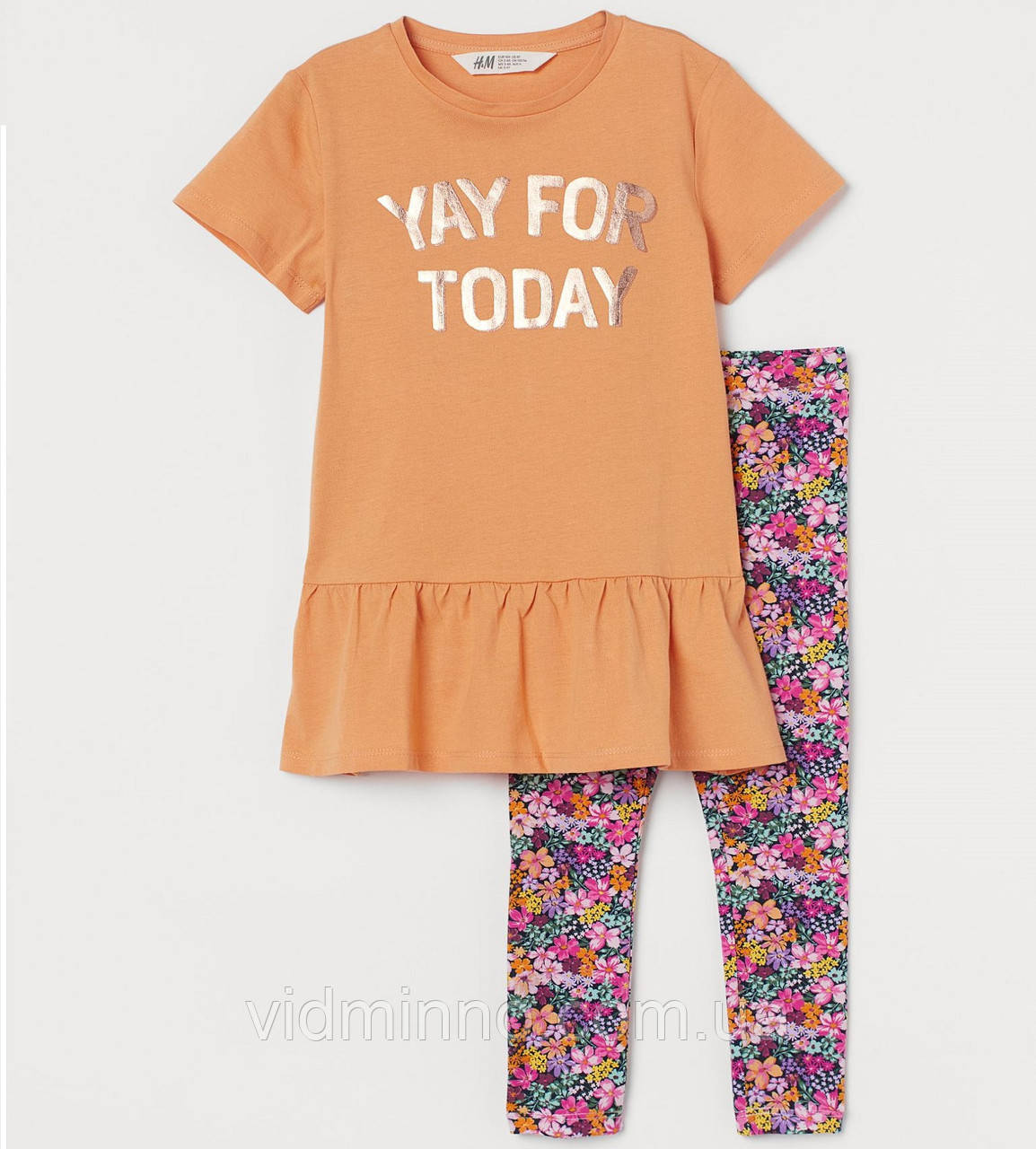 Костюм комплект (сукня + лосини) H&M на дівчинку р. 110 - 4-5 років, квіти