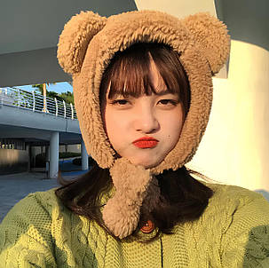 Шапка ведмедя з вушками RESTEQ. Шапка вуха ведмедика. Bear Hat. Шапка ведмідь. Звірошапка, фото 3