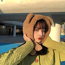 Шапка ведмедя з вушками RESTEQ. Шапка вуха ведмедика. Bear Hat. Шапка ведмідь. Звірошапка, фото 4