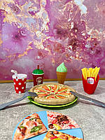 Набір продуктів Фастфуд, XJ368, піца, картопля-фрі, морозиво, напої, в коробці р.26,5*7,4*28,7 см, фото 6