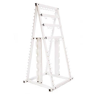 Стійка горизонтальна для грифів гантелей і штанг Zelart SC-8042A (метал, розмір 94х82х178 см, білий)