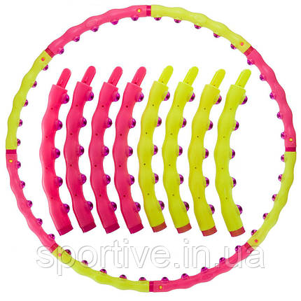 Обруч для схуднення масажний розбірний Хула Хуп Hula Hoop SPORT HOOP JS-6013 (пластик, 1,5кг, 8 секцій з, фото 1