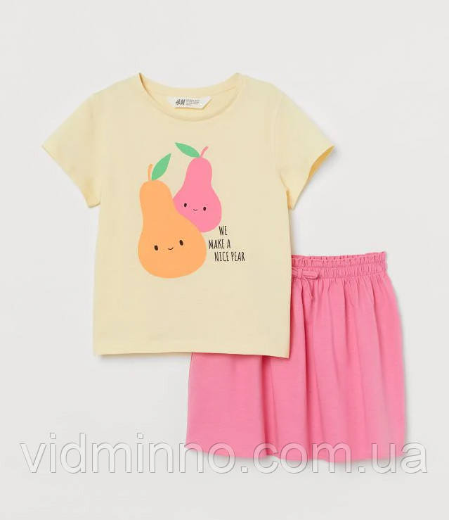 Костюм комплект (футболка + спідниця) H&M на дівчинку р.110-116 - 4-6 років