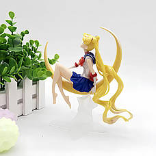 Аніме фігурка Sailor Moon на Місяці RESTEQ. Статуетка Сейлор Мун 15.5 см. Фігурка Усаги Цукіно, фото 6