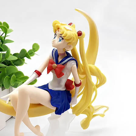 Аніме фігурка Sailor Moon на Місяці RESTEQ. Статуетка Сейлор Мун 15.5 см. Фігурка Усаги Цукіно, фото 1