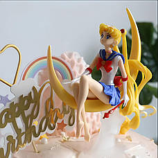 Аніме фігурка Sailor Moon на Місяці RESTEQ. Статуетка Сейлор Мун 15.5 см. Фігурка Усаги Цукіно, фото 4