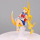 Фігурка Sailor Moon RESTEQ, аніме фігурка Усагі Цукіно, статуетка Sailor Moon на Місяці, PVC фігурка Sailor Moon, фото 2