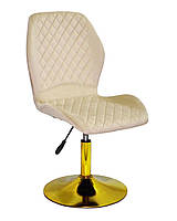 Стілець Fox GD-Base на золотій круглій ніжці, поворотний із регулюванням висоти, м'яка оббивка, фото 6