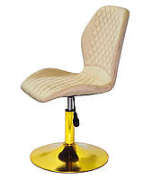 Стілець Fox GD-Base на золотій круглій ніжці, поворотний із регулюванням висоти, м'яка оббивка, фото 9