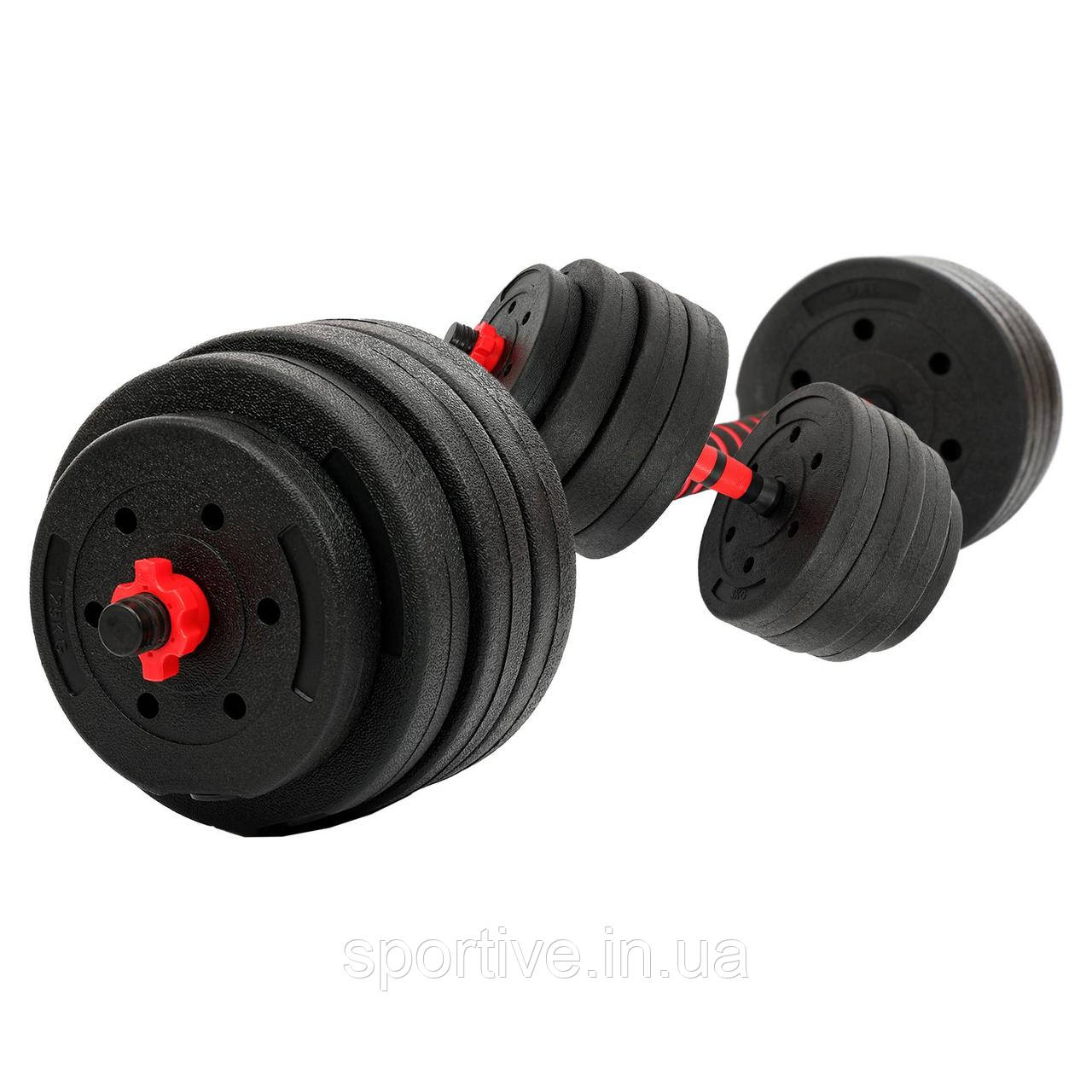 Гантелі трансформер перетворюються на штангу 3в1 SP-Sport TA-9455-40 40 кг (2 грифи l-51 см,бліни, наповнювач.-цемент,в