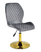 Стілець Fox GD-Base на золотій круглій ніжці, поворотний із регулюванням висоти, м'яка оббивка, фото 5