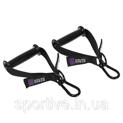 Ручки (2 шт.) для еспандера XTREME HANDLES EZOUS F-08-E (ABS, PL, довжина — 58 см, вага — упа. 488 гр, чорний), фото 1