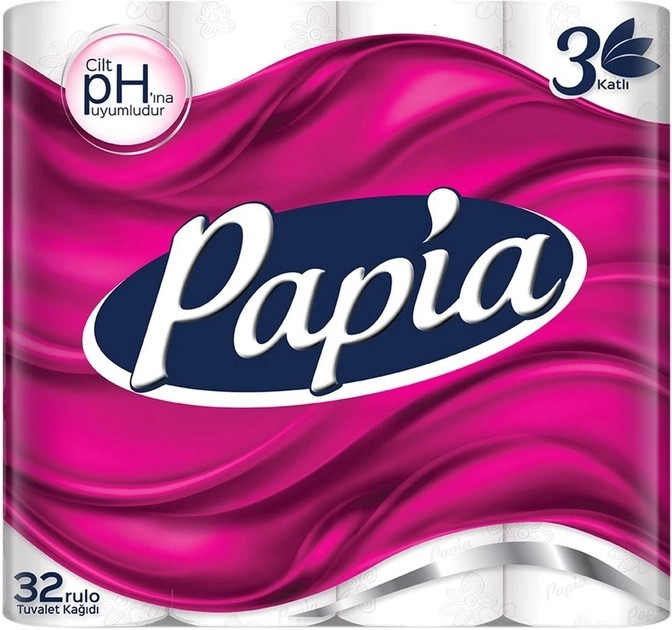Туалетний папір Papia 3-х шаровий 32х140 відривів, фото 1