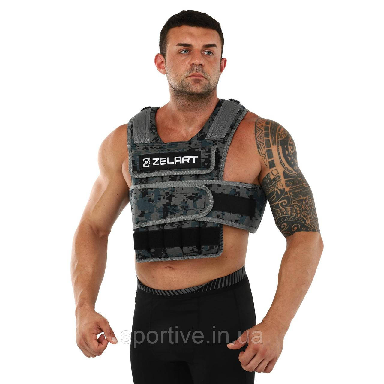 Жилет обважнювач із регульованою вагою Zelart WEIGTH VEST TA-7806-15 1,5-15 кг (кордура, наповнювач-пісок,