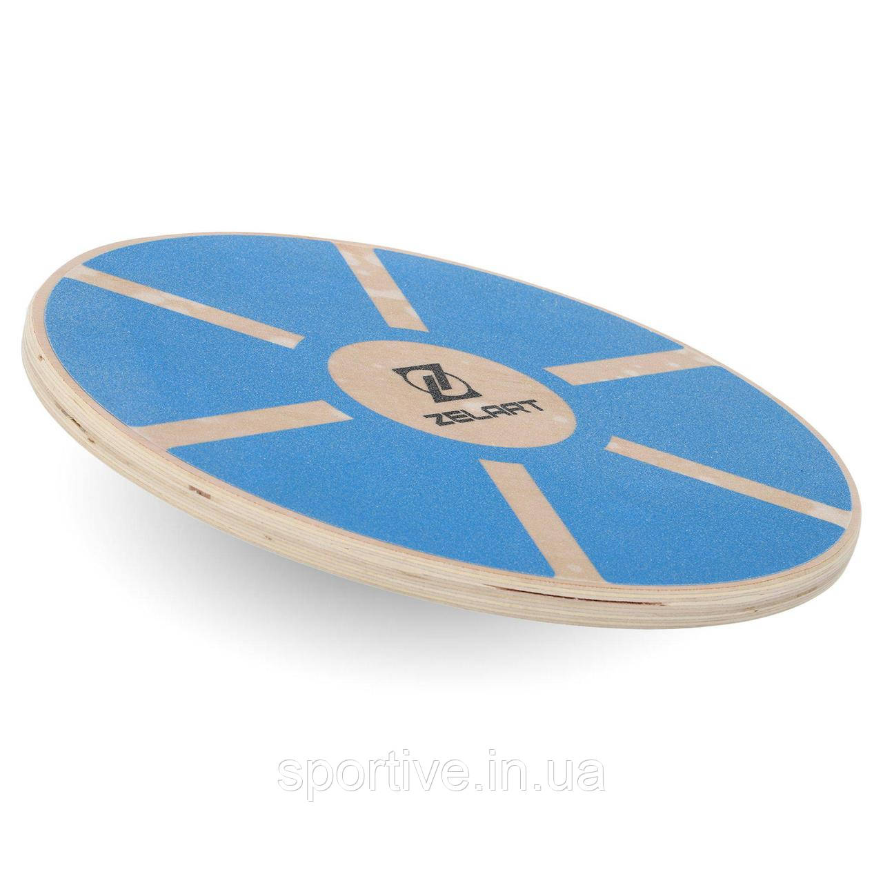 Диск балансувальний балансборд дерев'яний WOOD BALANCE BOARD Zelart FI-9666 (дерево, розмір 39x7,5 см, синій)